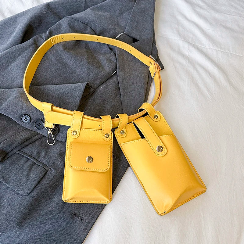 LXHYSJ Damen 2-in-1 Bauchtasche – Leder Crossbody & Chest Bag, Designer Mini Fanny Pack für Frauen 2024