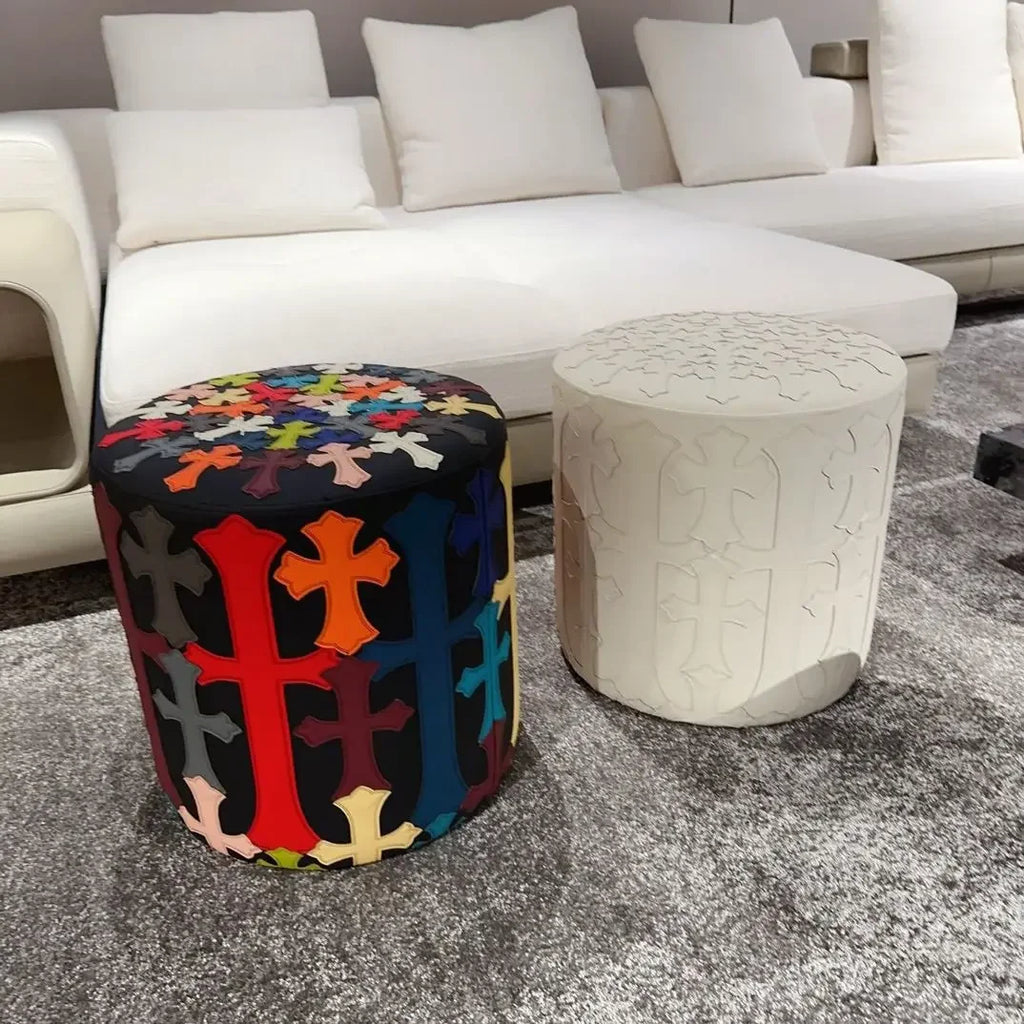 Design Lederhocker „Light Luxury“ – Moderner Schuhwechsel- & Sofa-Hocker in Trendfarben für Wohnzimmer, Flur & Schlafzimmer