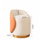 360° drehbarer Lederhocker aus Kunstleder – Moderner Schmink- &amp; Eingangsbereich-Hocker für Flur, Wohnzimmer &amp; Schlafzimmer