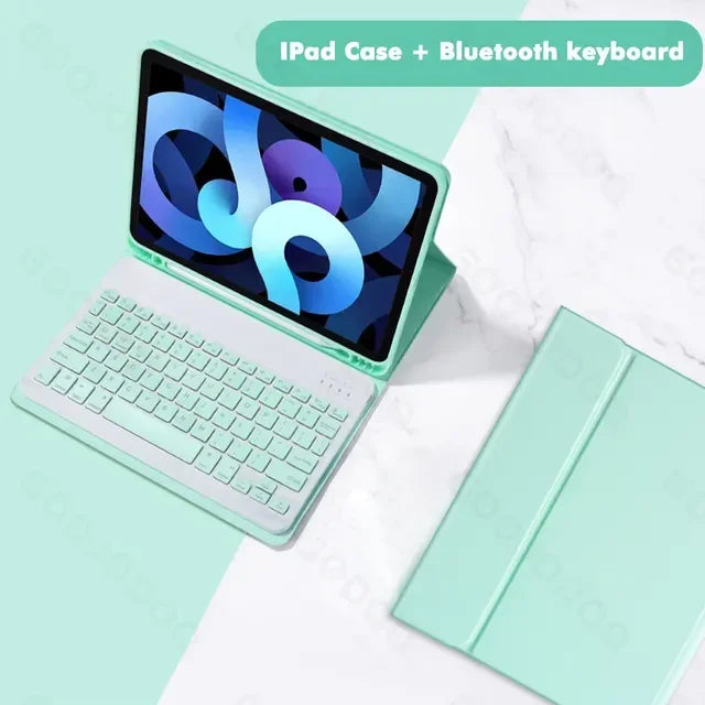 Colorful Candy Bluetooth Tastatur Case mit Maus für iPad – Magnetische Lederhülle mit Standfunktion für iPad 10.2, iPad 7/8/9/10, iPad Pro 11, iPad Air 4 & 5, iPad mini 6 & 7