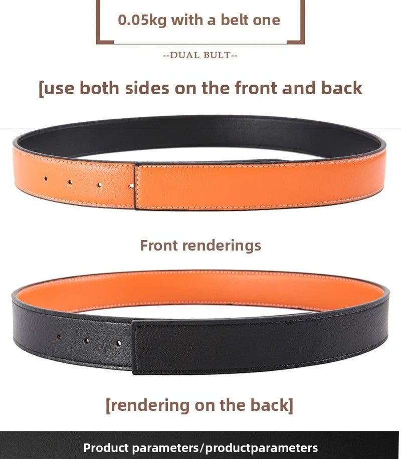 Luxus Herren Ledergürtel – Hochwertiger Echtleder Gürtel mit Pin Schnalle 3,8 cm