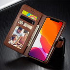 Luxus Leder Wallet Case für iPhone – Flip Cover mit Kartenfächern & Standfunktion für iPhone 5S bis iPhone 17 Pro Max