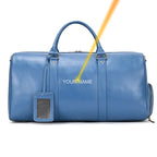 Große Reisetasche aus echtem Leder – Weiche Cowhide Travel Duffle Bag für Damen & Herren, schwarze Wochenend- & Schultertasche mit Schuhfach