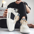 JKPUDUN Herren Leder Sneakers – Atmungsaktive, leichte Sportschuhe für Alltag, Walking, Tennis & Outdoor
