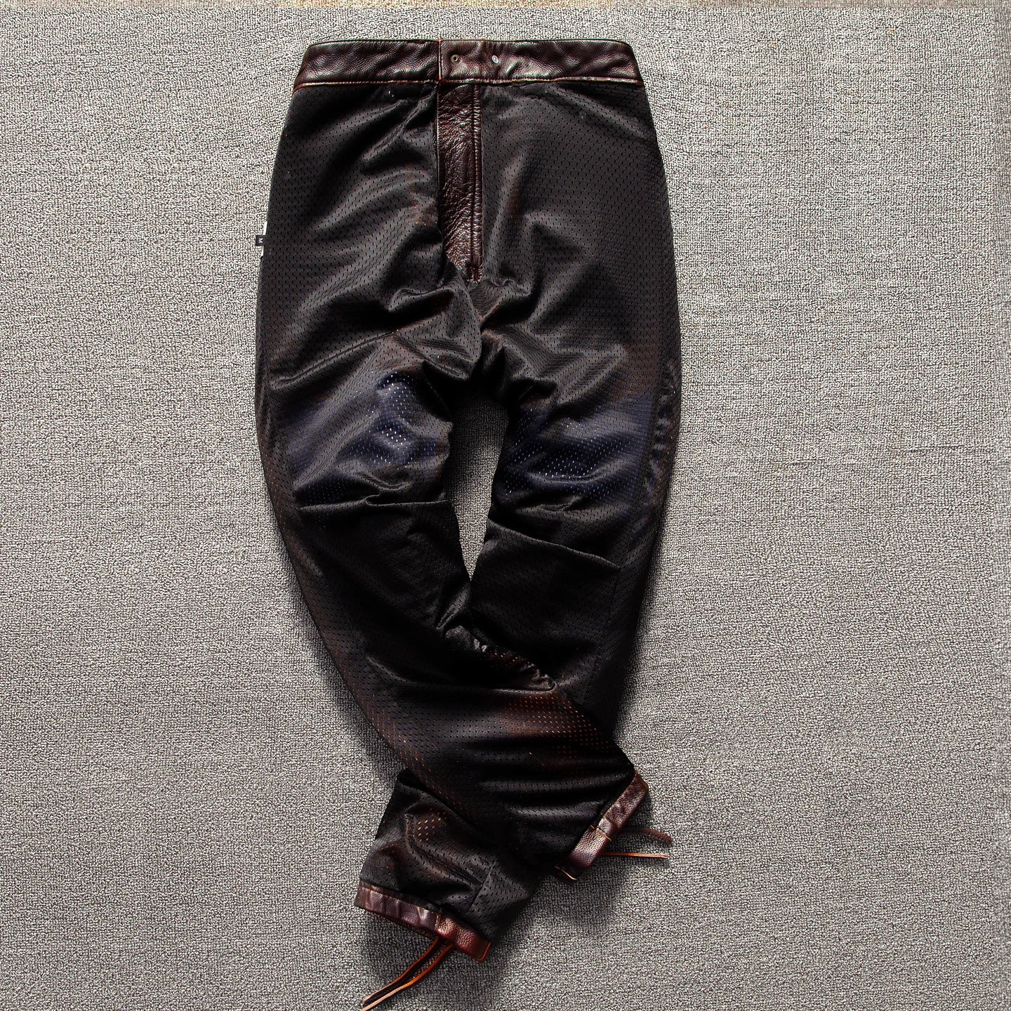 Herren Echtleder-Lederhose in Rotbraun – Vintage Motorrad-Hose aus Rindsleder, warme Winterhose im Retro-Stil bis 5XL