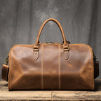 ROOG Premium Vintage Leder Tote Bag – Große Reisetasche aus echtem Rindsleder mit Reißverschluss, vielseitige Herren Duffle & Crossbody Tasche