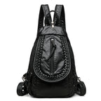 VANDERWAH Damen Rucksack Weiß – Kleiner PU Leder Rucksack mit mehreren Fächern, weich & vielseitig
