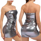 Mini jupes élégantes en cuir PU - Robes moulantes avec bretelles pour club, fête et mode d'été 