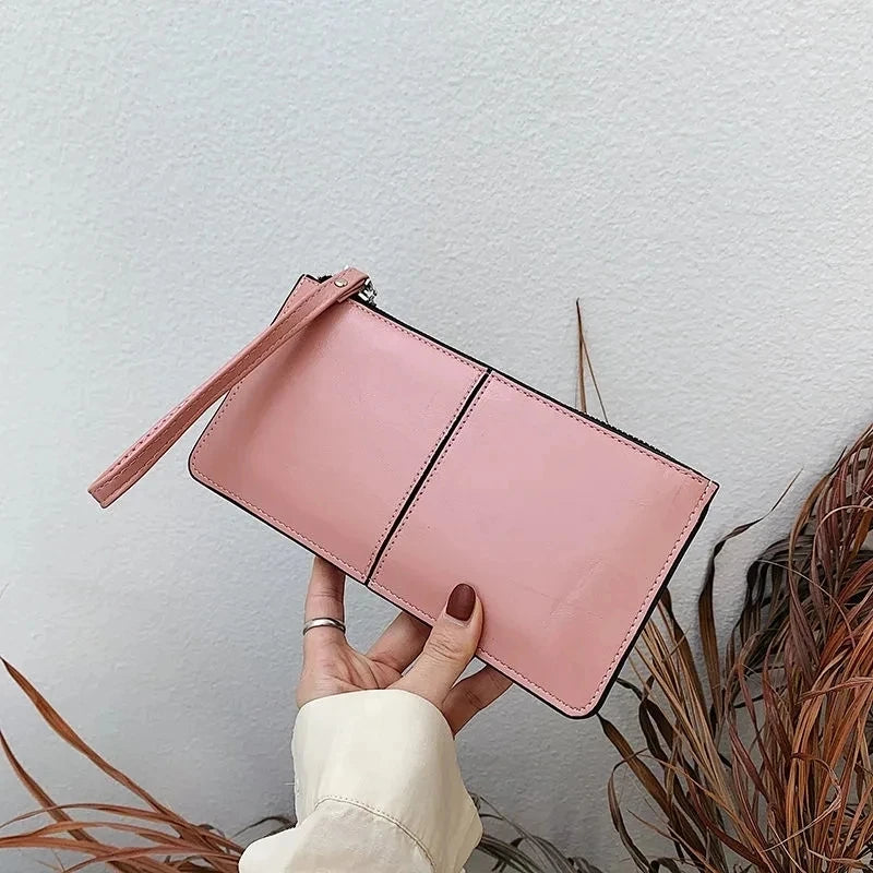 Yogodlns Damen Langgeldbörse aus PU-Leder – Elegante Clutch mit Reißverschluss, Kartenfächern, Münzfach &amp; Handyfach