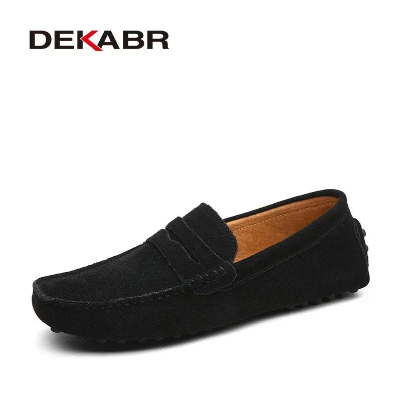 DEKABR Herren Loafer aus echtem Rindsleder – Bequeme Slip-On Mokassins & Driving Shoes in großen Größen bis 49