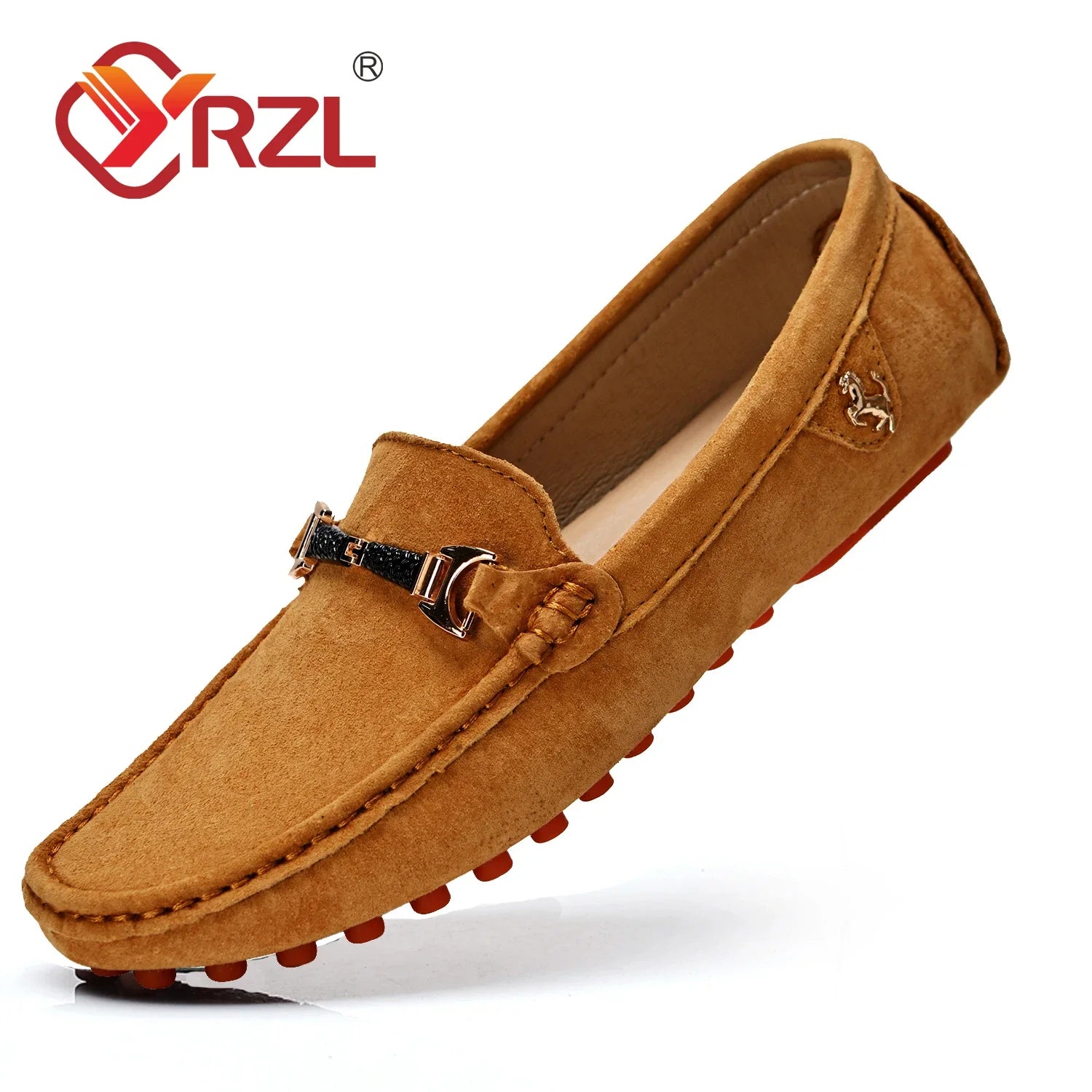 YRZL Herren Wildleder Loafer – Weiche Driving Mokassins aus echtem Leder, Slip-On Flats in Übergrößen bis 48