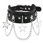 Gargantilla gótica punk con Nieten &amp; Stern – PU-Leder Halsband con Herz, Kreuz &amp; Spikes en estilo Harajuku Y2K para mujeres 