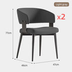 Moderne Leder-Esszimmerstühle mit umlaufender Rückenlehne – Elegante Luxus-Küchenstühle mit Stahlbeinen für Wohnzimmer, Café & Restaurant