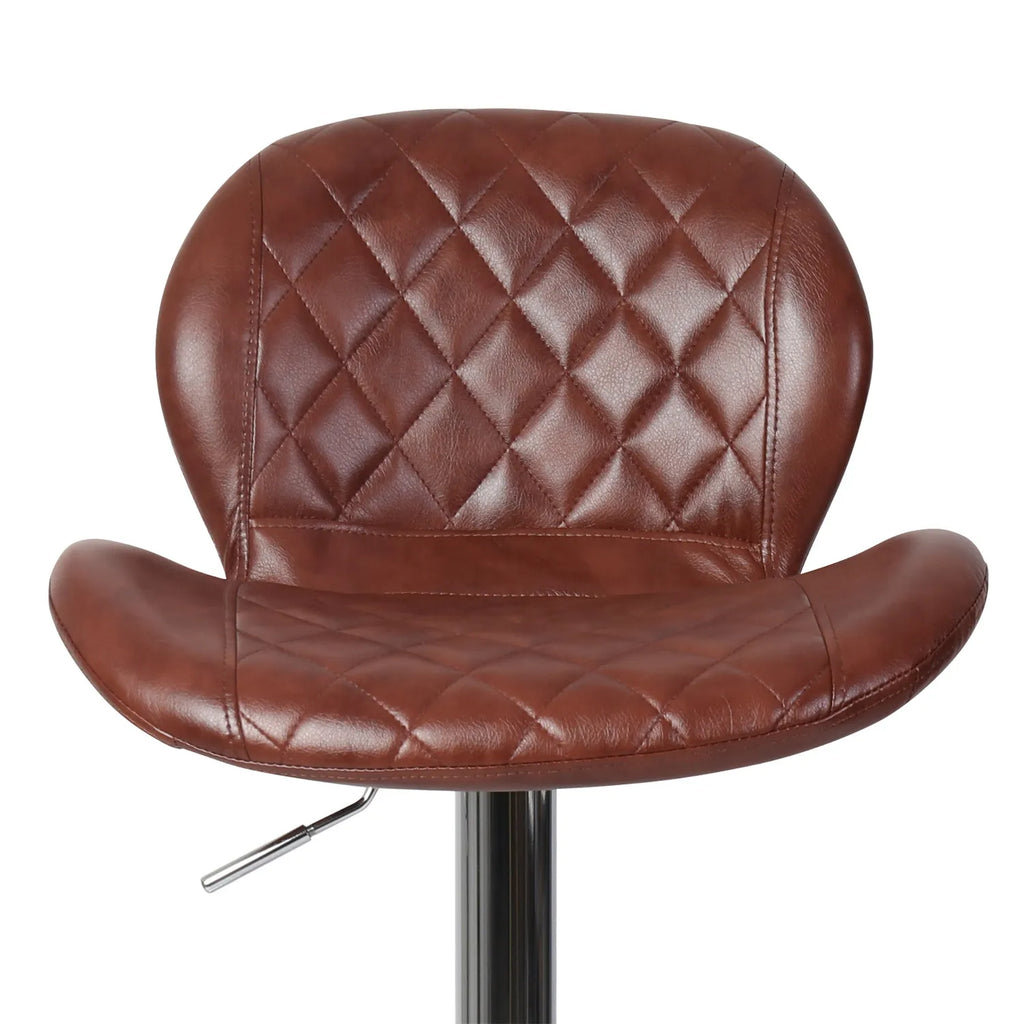 Weiße Barhocker 2er Set – Höhenverstellbare 360° Dreh-Barstühle aus Kunstleder mit Rückenlehne & Edelstahl-Fußstütze