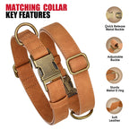 Verstellbares Hunde-Halsband & Leinen-Set aus PU-Leder – Weiches, langlebiges Hundehalsband mit Leine für kleine, mittlere & große Hunde