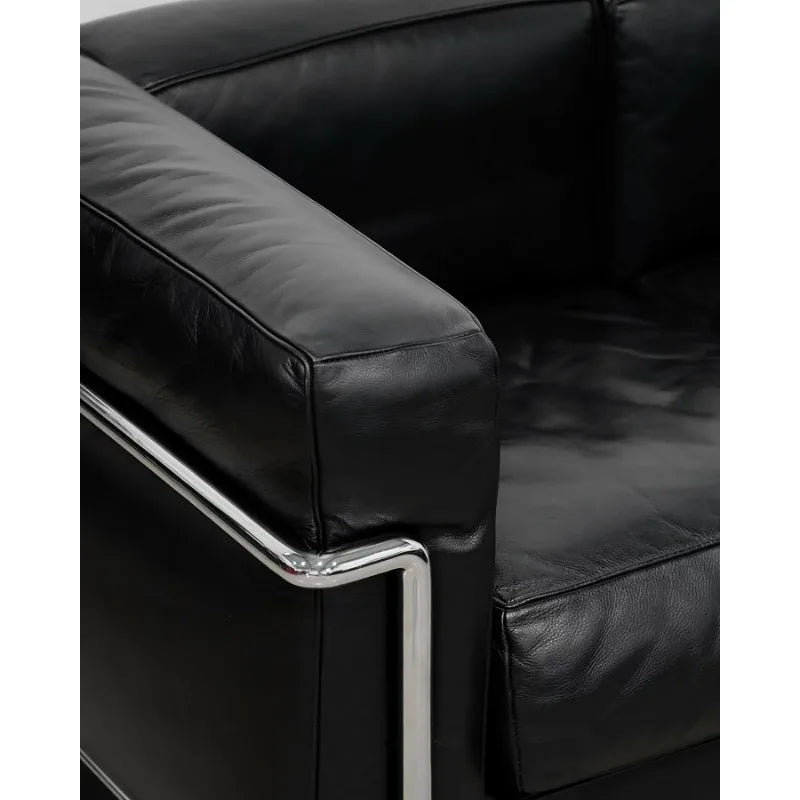 Modernes Apartment Sofa aus Mikrofaser-Leder – Maßgefertigtes L-Form Ledersofa mit Metallgestell für kompakte Wohnräume