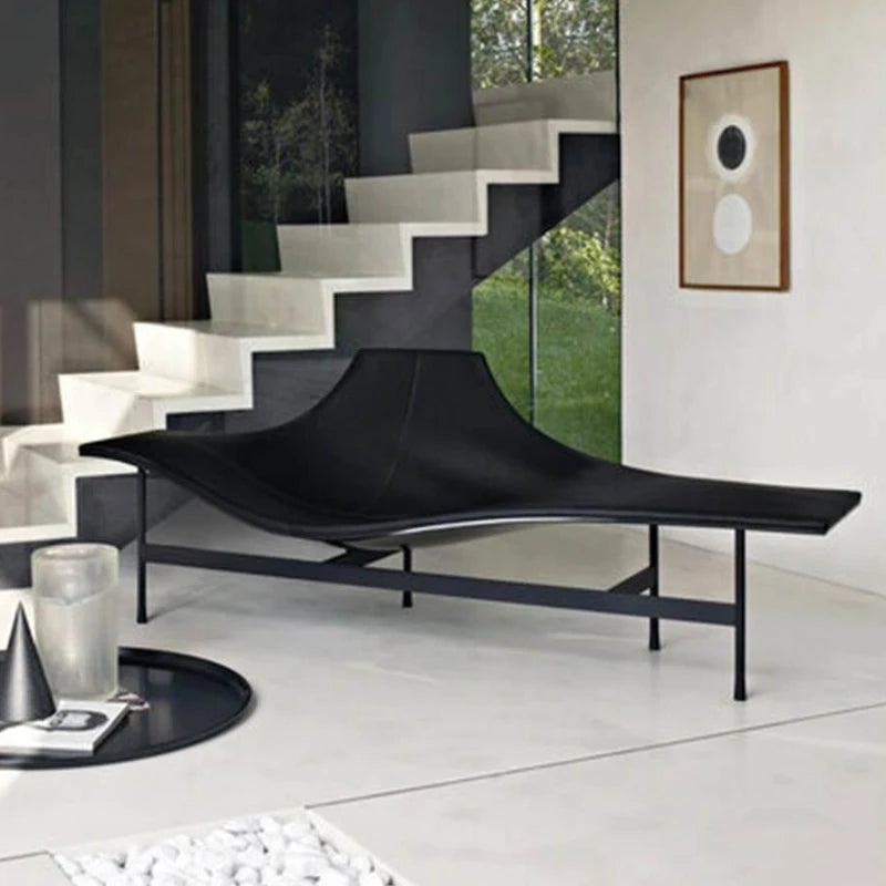 Luxuriöser schwarzer Leder-Relaxsessel in Übergröße – Moderner italienischer Designer-Loungestuhl für Wohnzimmer, Hotel & Lounge