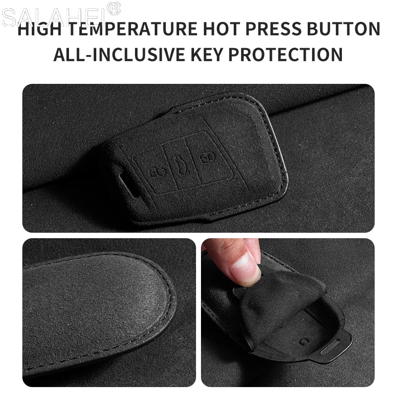 Wildleder Autoschlüssel Hülle für VW, Skoda & SEAT – Premium Key Case Cover für Passat B8, Tiguan MK2, Golf 8, Octavia A7/A8 & Leon MK4