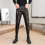 Herren Skinny Biker PU Lederhose – Slim Fit Motorrad-Hose aus Kunstleder für Club, Bühne &amp; Alltag (Ganzjahresmodell)
