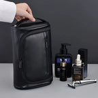 Retro PU Leder Kulturbeutel – Hochwertige, wasserdichte Reise-Kosmetiktasche für Damen & Herren (Pillow-Form)