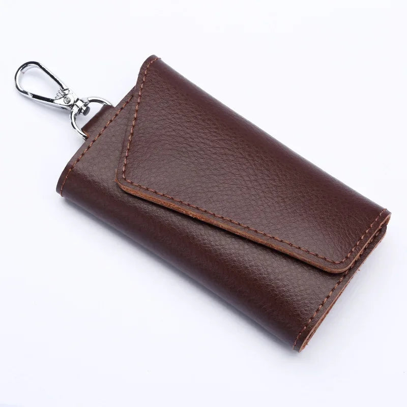 Herren Schlüssel Etui aus echtem Leder - Organizador de llaves y llavero tipo billetera premium con tarjeta (11 × 6,5 cm) 