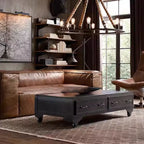 Luxuriöses Leder Sofa für Wohnzimmer – Braunes Designer Sofa im italienisch-nordischen Stil, Lazy Luxury Couch mit weicher Polsterung