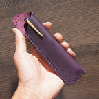 Echtes Leder Stifteetui Vintage – Single Pen Case aus Leder für Füllfederhalter, Rollerball & Kugelschreiber