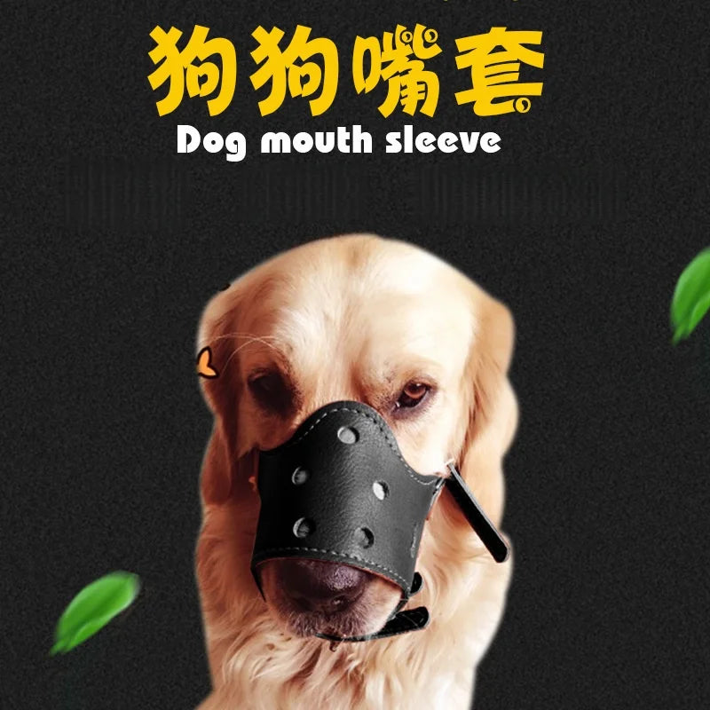 Anti-Bell Hundemaulkorb aus weichem PU-Leder – Verstellbarer & atmungsaktiver Anti-Biss Maulkorb für kleine & große Hunde