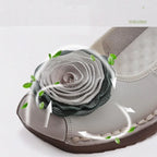 Lorilury Damen Leder Flats 2024 – Handgefertigte Blumen-Ballerinas aus echtem Rindsleder, Retro Wedged Loafers, Weiche Dressy Moccasins