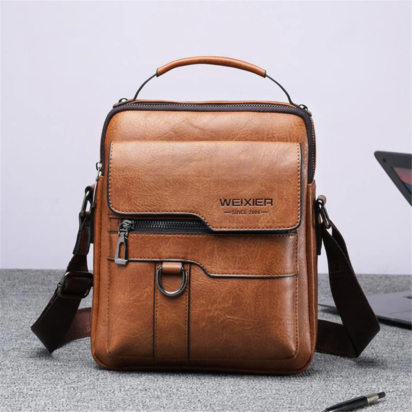 Herren Umhängetasche für 9,7" iPad – PU-Leder Crossbody Bag, Business & Reise, Modischer Messenger Bag