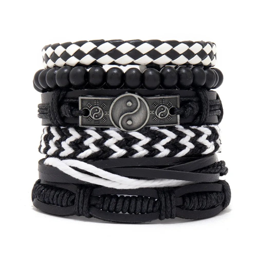 Viking Lederarmband mit Totenkopf – Verstellbares Herren- & Unisex Armband im Neo-Gothic Stil, Geflochtenes Lederarmband