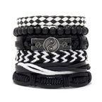 Viking Lederarmband mit Totenkopf – Verstellbares Herren- & Unisex Armband im Neo-Gothic Stil, Geflochtenes Lederarmband