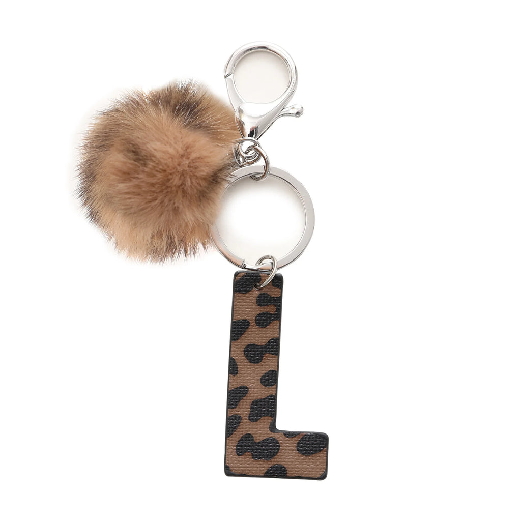 Modischer Leoparden Alphabet Schlüsselanhänger aus Kunstleder – Exquiser Buchstaben-Keyring as Handtaschen-Charm &amp; Geschenk 