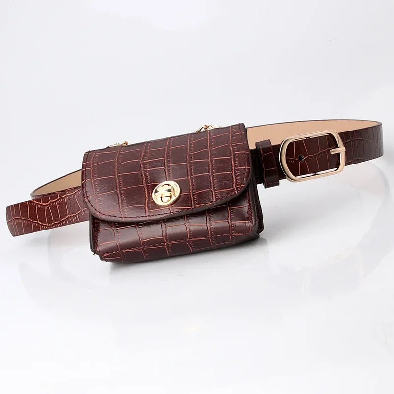 YoReAi Damen Bauchtasche – Retro Fanny Pack mit Leopardenmuster, Kette & PU-Leder Mini-Handtasche