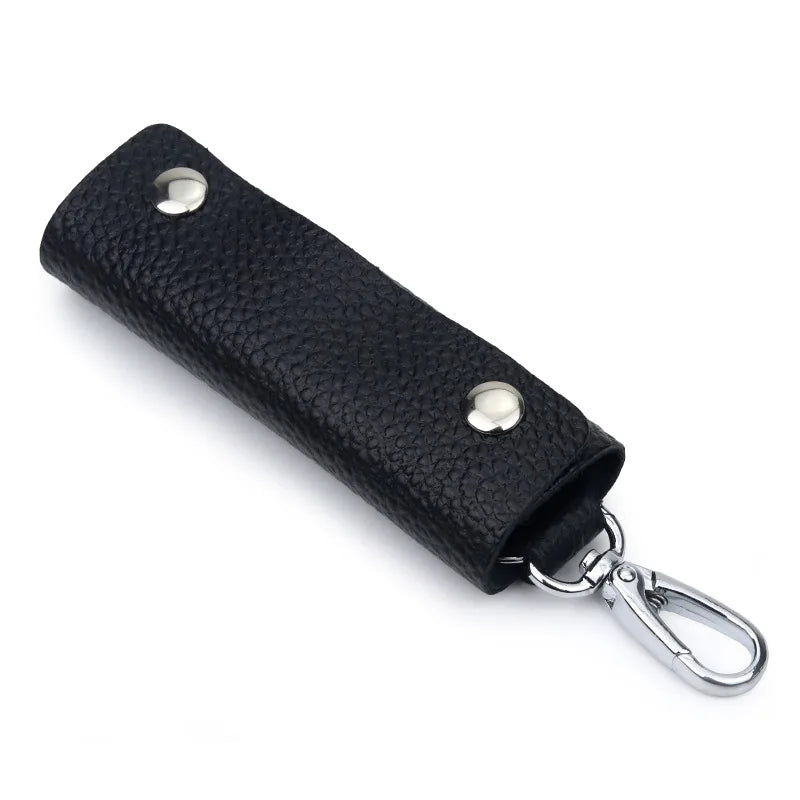Herren Schlüssel Etui aus echtem Leder – Mini Schlüssel Tasche mit Metallhaken | Kompakter Schlüsselhalter & Key Wallet