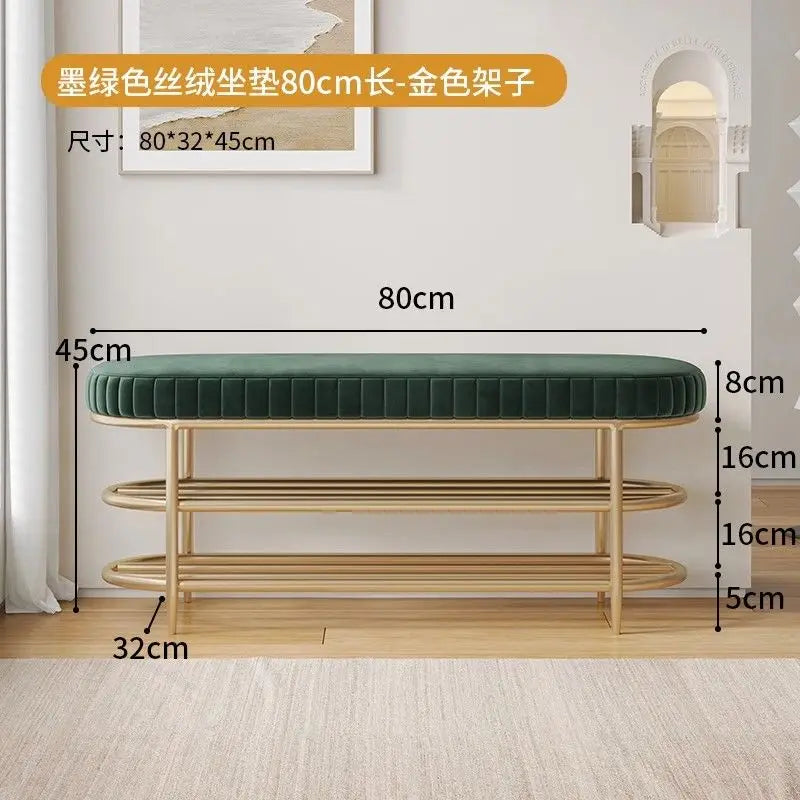 Cremefarbener Schuhhocker & Ottoman aus PU-Leder – Weiche Sitzbank für Flur, Wohnzimmer & Schlafzimmer im modernen Morocco-Stil