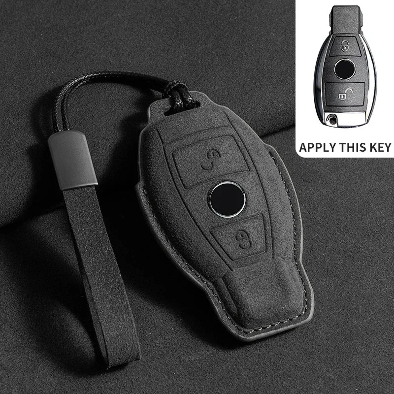 Wildleder Autoschlüssel Hülle für Mercedes-Benz – Edles Key Case Cover für E-Klasse W213/W205, CLA & AMG Modelle (2018–2020)