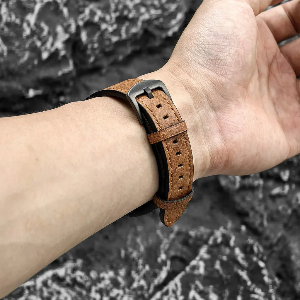 No-Gap Lederarmband für Samsung Galaxy Watch – Passgenaues Lederarmband für Watch 7, 6, 5, 4 & Classic in 40mm, 44mm, 43mm, 47mm & 45mm