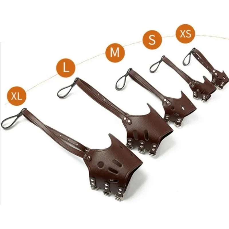 Weicher Leder Hundemaulkorb – Sicherer, verstellbarer & atmungsaktiver Anti-Biss Maulkorb für kleine & große Hunde