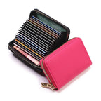 Business Kartenetui aus PU-Leder mit Reißverschluss – Unisex Kartenhalter für Bank-, ID- &amp; Kreditkarten mit Münzfach (jusqu'à 20 cartes) 