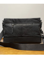 pndme Herren Leder-Messenger Bag – Echtes Cowhide Leder Satchel für Arbeit, Alltag & Business