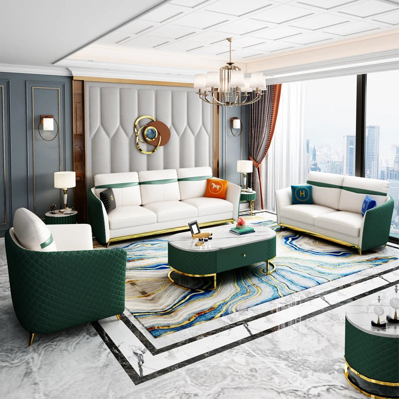 Luxuriöses Designer Ledersofa aus Echtleder – Modernes L-/U-Form Sofa im italienischen Stil, individuell konfigurierbare Wohnlandschaft für das Wohnzimmer