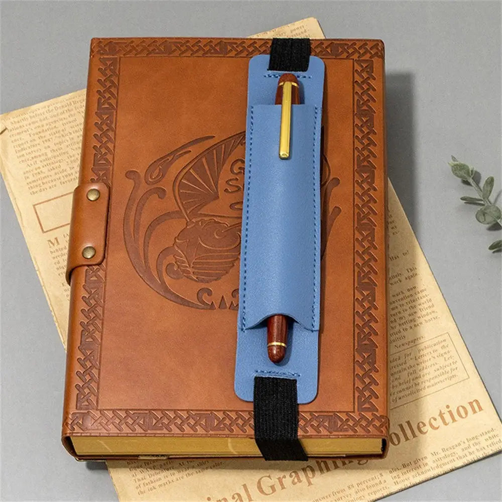 Support en cuir PU avec étui de transport – Support élégant avec bandes élastiques pour bureau, planificateur et carnet de notes 