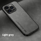 Luxus Magnetische Schafsleder iPhone Hülle – Matte Leder Case mit Soft Bumper für iPhone 7 bis iPhone 16 Pro Max