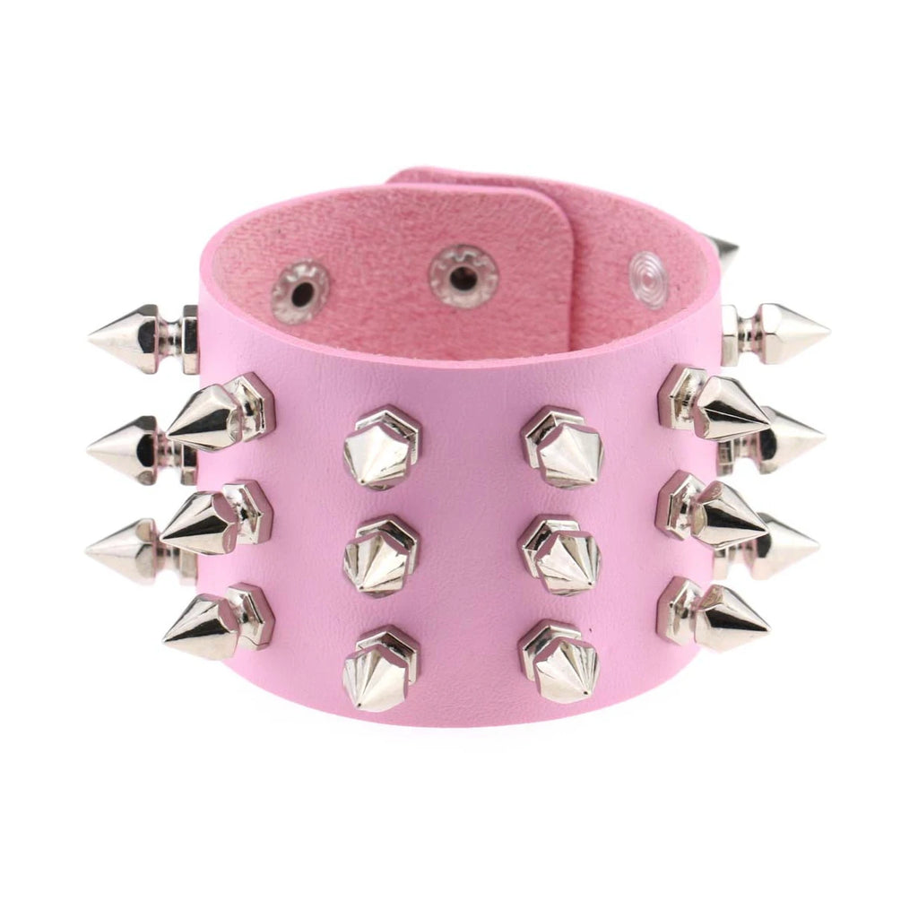 Punk Rock Nietenarmband aus Leder – Gothic Cuff Bracelet für Damen & Herren, Unisex Armband für Alltag, Karneval, Valentinstag & Halloween