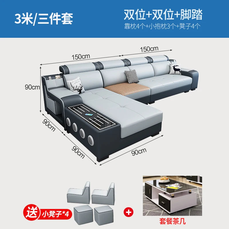 Designer Luxus Ledersofa – Modernes, erweiterbares Center-Seater & Sectional Sofa aus Echtleder für exklusive Wohnräume