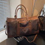 Elegante Lederoptik Reisetasche – Große Weekend Duffle Bag mit Reißverschluss, verstellbaren Trägern & viel Stauraum