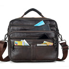 LACHIOUR Herren Leder Messenger Bag – Mittelgroße Schultertasche & Casual Tote aus echtem Leder