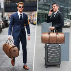 2-en-1 Leder Kleidersack Reisetasche für Herren - Wasserdichte Business &amp; Weekend Travel Bag mit Großem Stauraum (Handgepäck) 