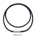 Wasserfeste geflochtene Lederkette 40–65 cm – Gewachste Lederkordel mit Edelstahl-Karabiner für Damen &amp; Herren (1–3 mm)